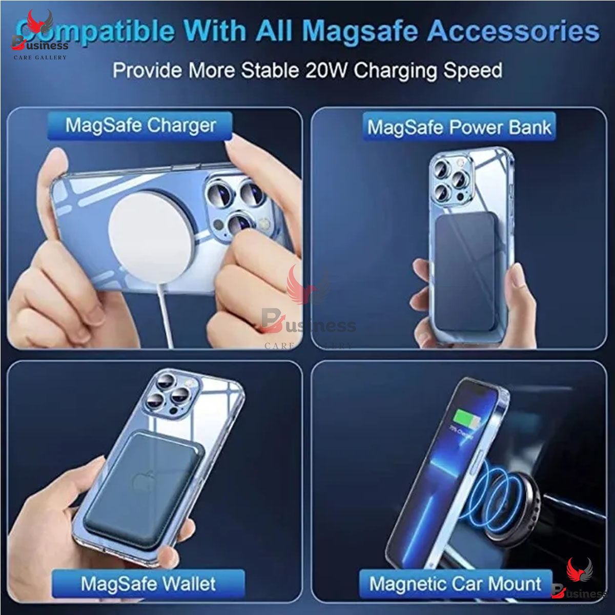 Picture of For Iphone 16 Series Magsafe Magnetic Wireless Charging Case Premium Quality Transparent Cover