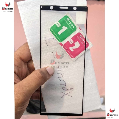 Picture of Full Tempered Glass for Sony Xperia 10 ii Full Adhesive Premium Quality Ultra Clear Anti-Scratch Anti-Oil Stain Screen Protector Edge Full Screen Coverage Glass Protector
