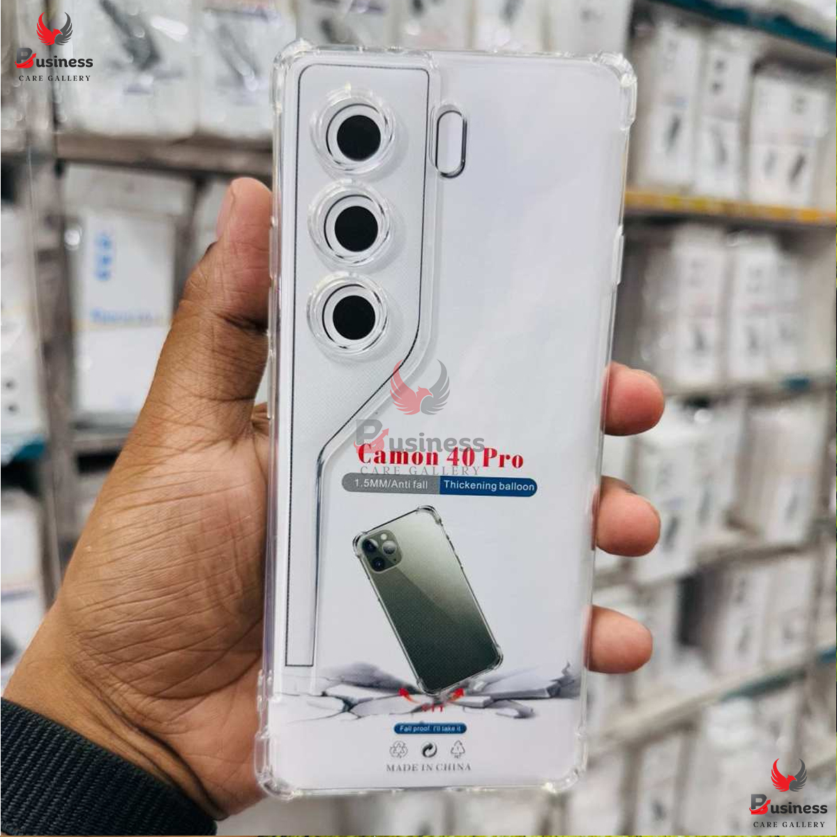 Picture of For Tecno Camon 40 Pro Silicone Airbag cover Shockproof Transparent Protective Clear Back Cover TPU Case