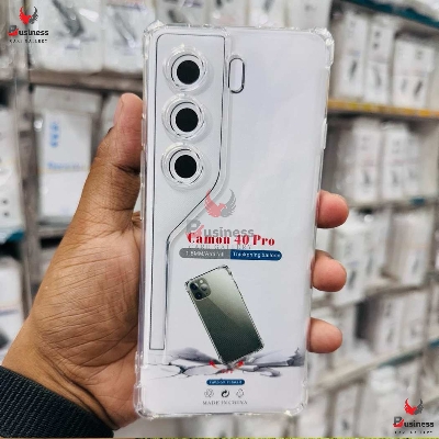 Picture of For Tecno Camon 40 Pro Reinforced Shockproof Cushion Back Clear Hybrid Transparent Sof Tpu Back Cover For Tecno Camon 40 Pro Phone Case