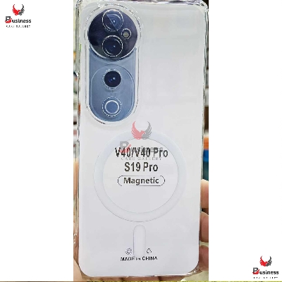 Picture of For Vivo V40 /V40 Pro Anti Yellow Hard MagSafe Compatible Shockproof Transparent Slim Fit Wireless Charging supported Phone Back Case Mobile Cover