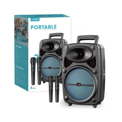 Picture of 8 INCHES RECHARGEABLE COMPACT DESIGN 2 MICROPHONE SPEAKER KARAOKE
