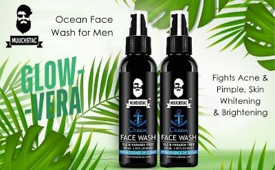 Picture of Muuchstac Ocean Face Wash for Men | Fight Acne & Pimples, Brighten Skin, Clears Dirt, Oil Control, Refreshing Feel - Multi-Action Formula | 100 ml