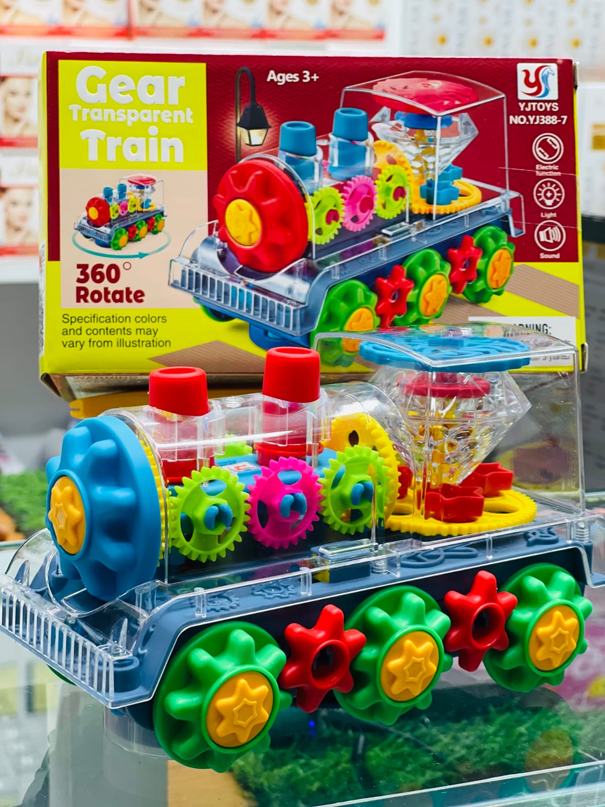 Picture of Concept Train Electric Transparent Gear Train Universal Walking Train Colorful Lights Musical Toys Children's Phone Toy Toys For Babies
