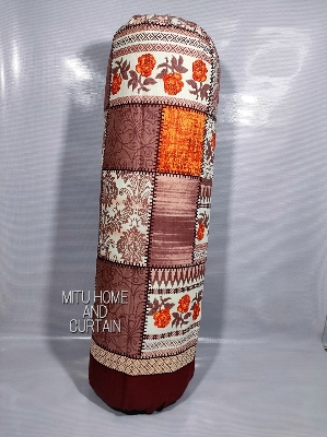 Side Pillow Cover Kol Balish Cover 1 Pcs | Standard 38 * 32 Inch Pillow Protector - Available in Green, Pink, Red, Brown, Ash, Purple, Blue Mitu Home and Curtainonline shop bangladeshothoba.com