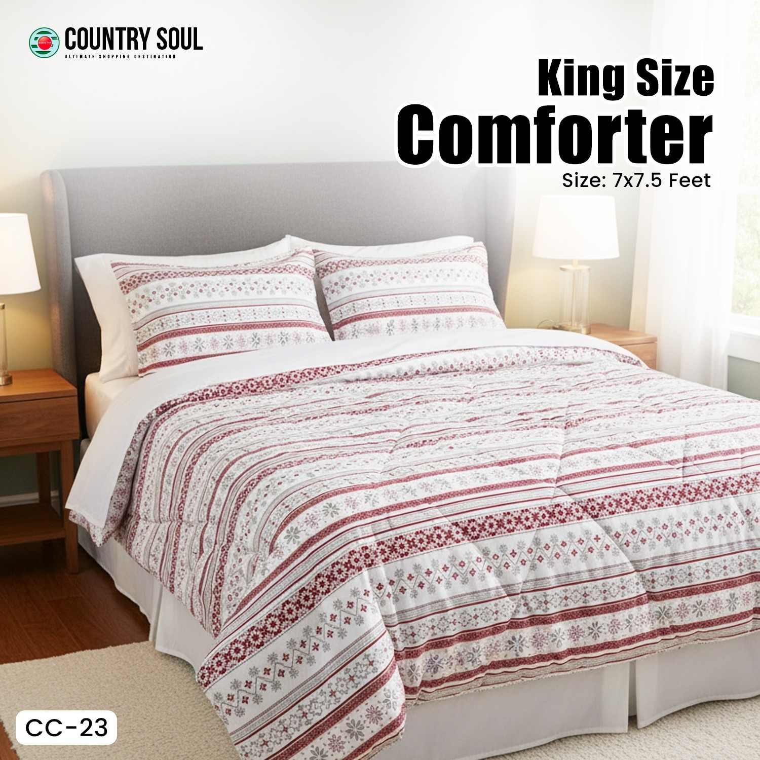 Picture of Country Soul Chinise Microfiber King Size Comforter 7 Feet By 7.5 Feet Super Soft