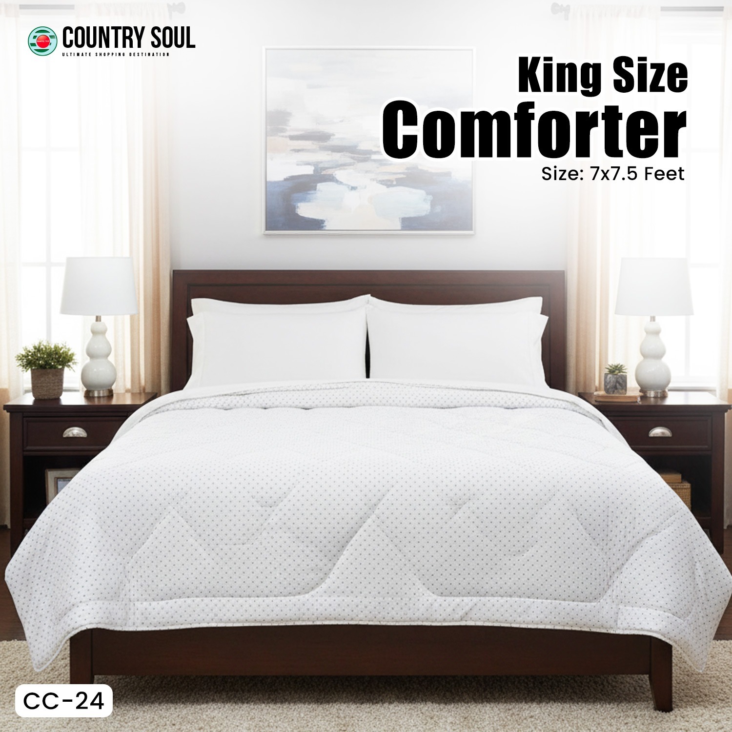 Picture of Country Soul Chinise Microfiber King Size Comforter 7 Feet By 7.5 Feet Super Soft