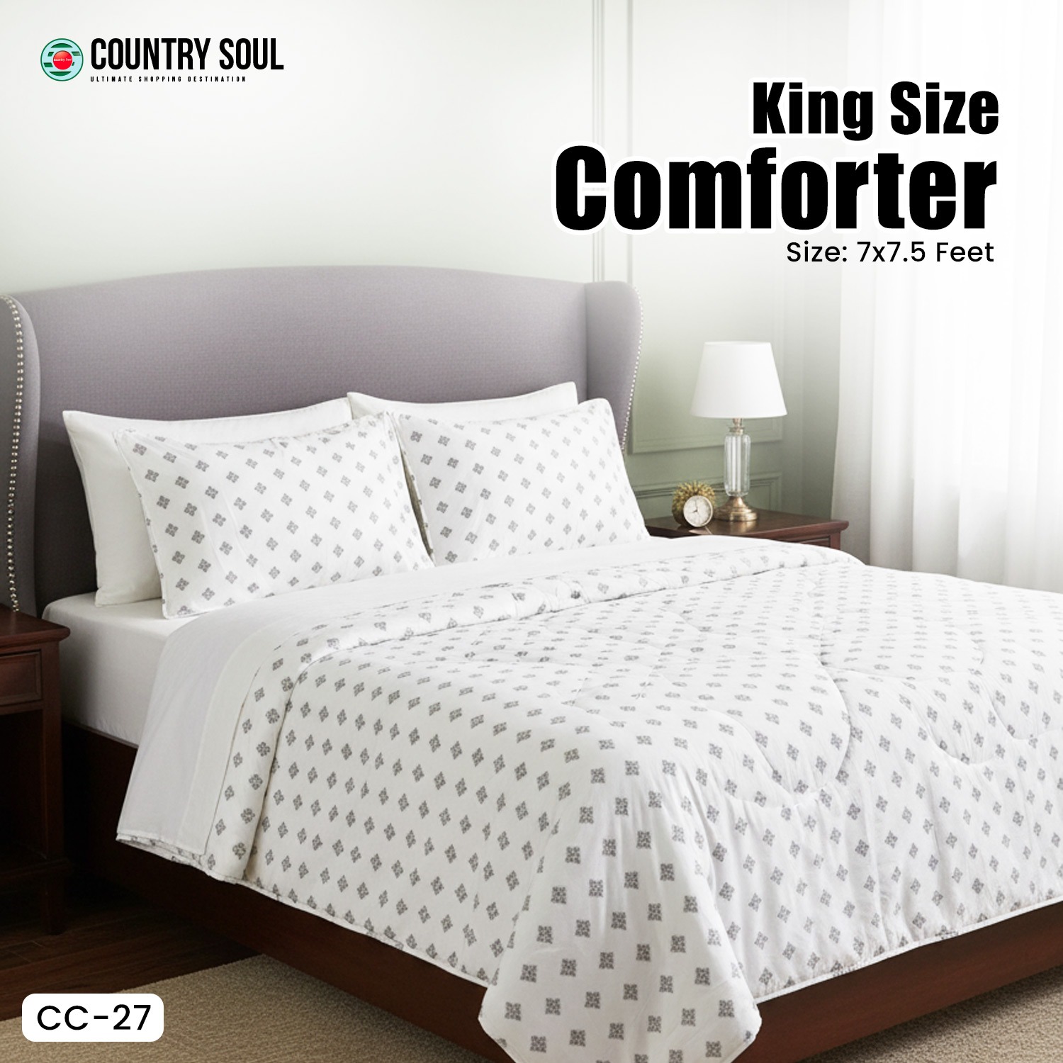 Picture of Country Soul Chinise Microfiber King Size Comforter 7 Feet By 7.5 Feet Super Soft