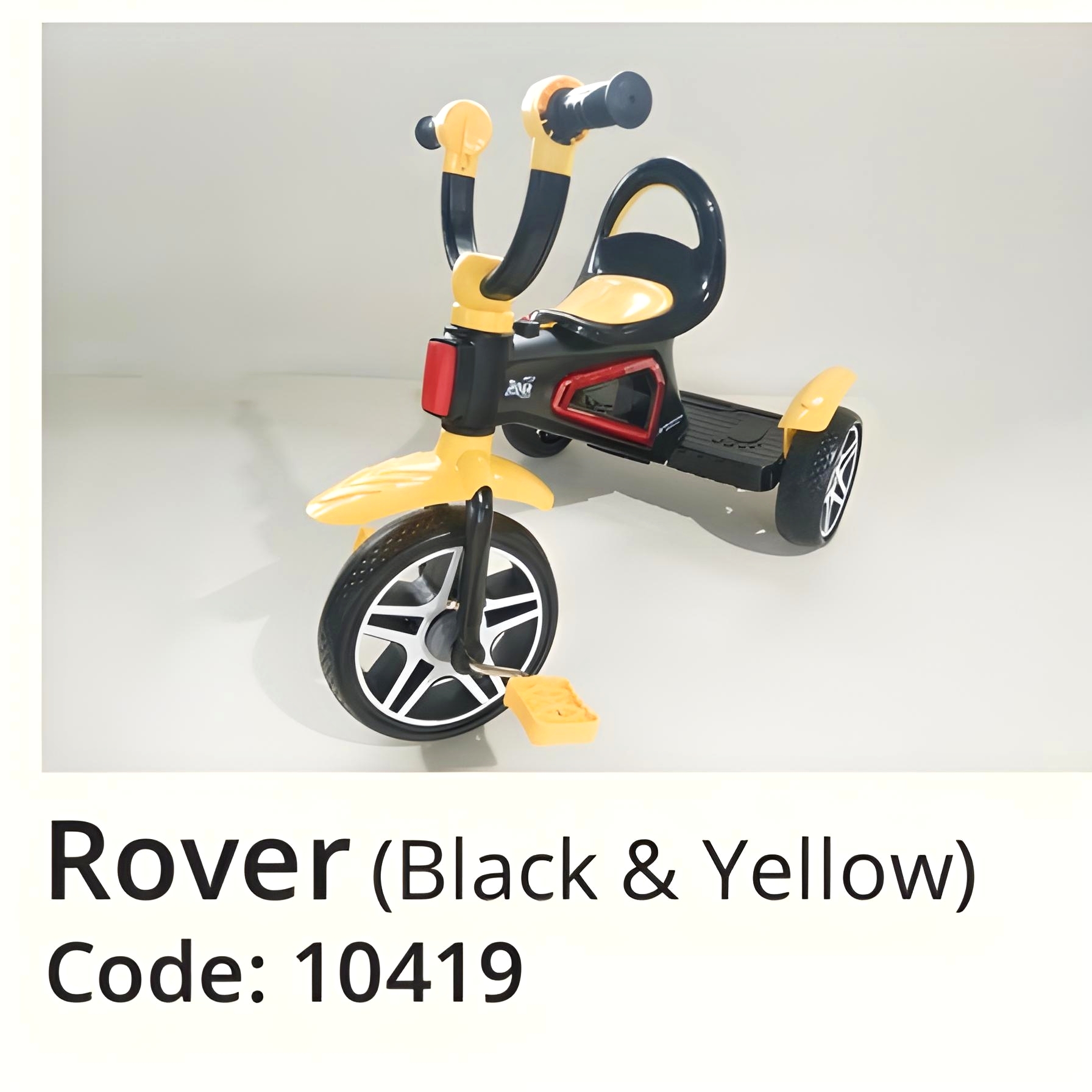 Picture of Rover Baby Tricycle this tricycle ensures stability and balance during rides. Its adjustable seat grows with your child