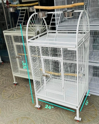 Picture of Large Family Bird Temp Cage With Roof Top Play Ground , Luxury Pet Parrot Cage Ornamental Cage Metal Cage Transparent Glass Cage Door Feeding Cage Birds/Cages
