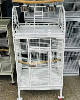 Picture of Large Family Bird Temp Cage With Roof Top Play Ground , Luxury Pet Parrot Cage Ornamental Cage Metal Cage Transparent Glass Cage Door Feeding Cage Birds/Cages