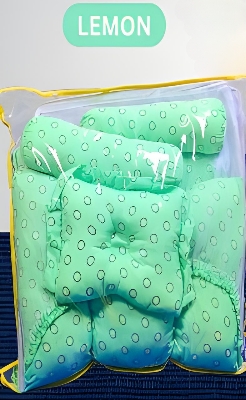 Picture of Baby Bed with 2 side pillow 1 Head pillow and 1 Big Soft bed