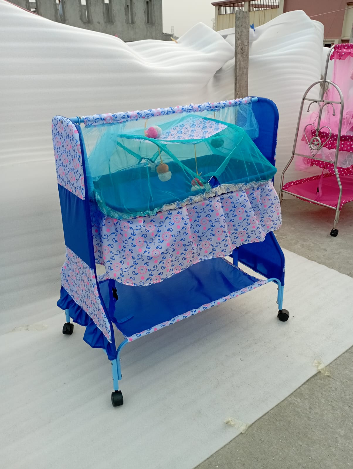 Picture of Dolna Bed For New Born Baby A Cozy Nest Cradle model no MS-732A Folding  dolna bed with mosquito net Bacchader Dolna Baby Dolna