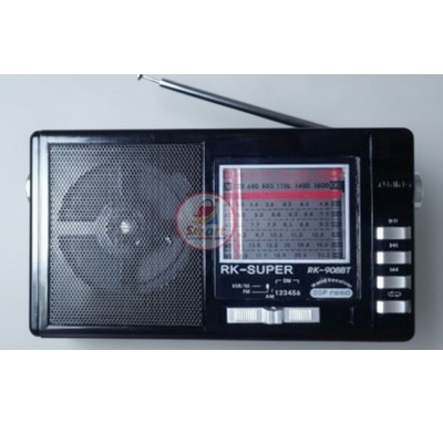 Picture of RK-908,  8 Band (FM/AM/SW1-6), Rechargeable Battery, USB, SD Card Slot, RK Super 2 way Battery Backup AC/DC  With USB/SD Music Player Radio RK Super AC/DC RK-908