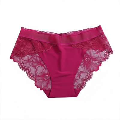 Picture of Women's Sexy Lace Panties Mid Waist Ice Silk Underwear Plus Size