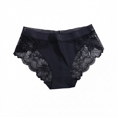 Picture of Women's Sexy Lace Panties Mid Waist Ice Silk Underwear Plus Size