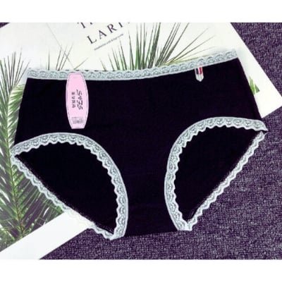 Picture of pure cotton ladies double-layer bite lace side breathable underwear(3pcs)