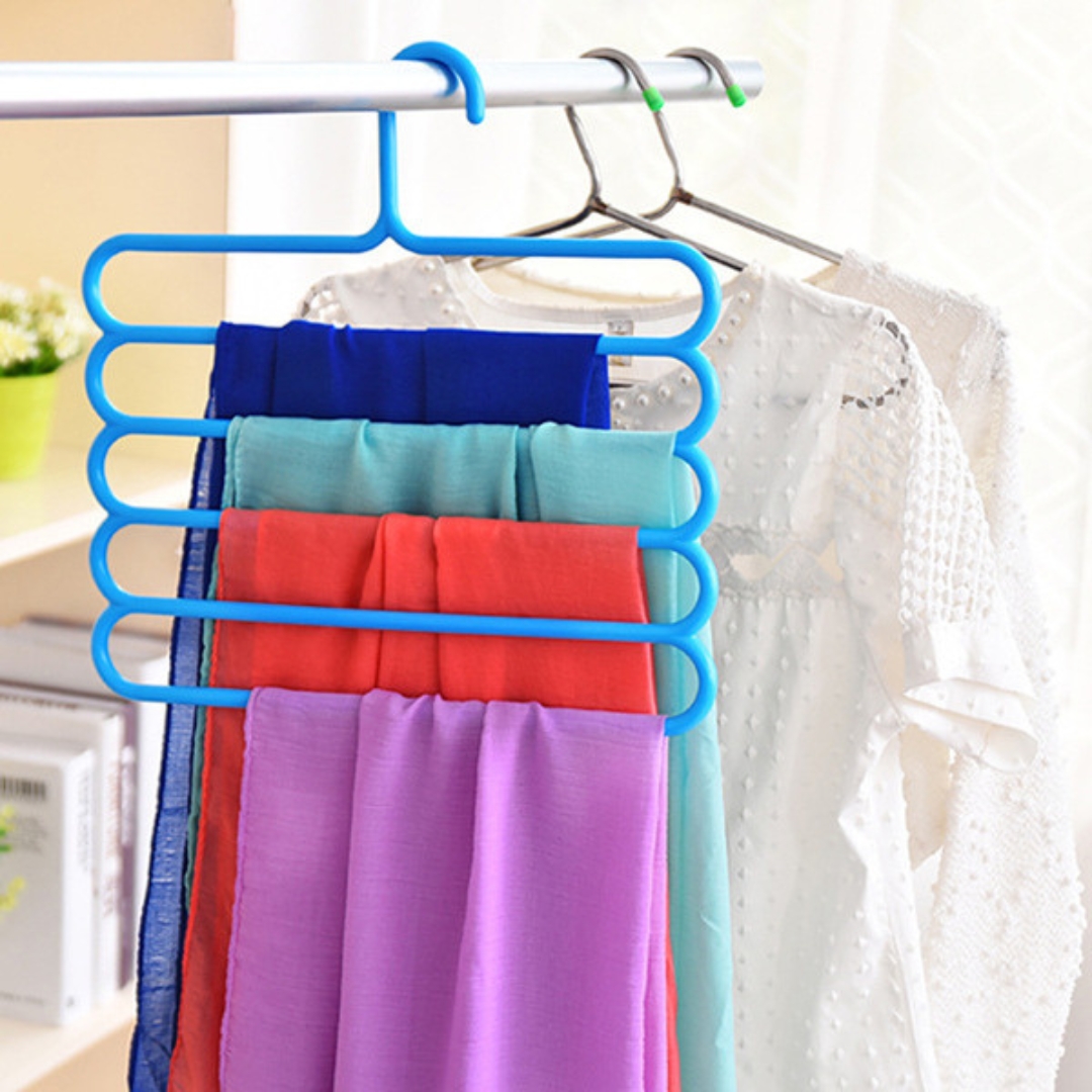 Picture of Five -layer drying rack hanger Multi -layer silk scarf 5 -layer pants rack wardrobe hanging pants hanger scarf tie hanging rack(3pcs)