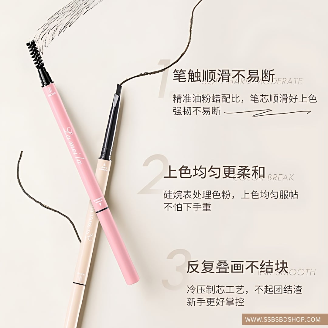 Picture of LAMEILA FOR SOFT MIST BROW FEEL WATERPROOF DOUBLE HEAD EYEBROW PENCIL DEEP BLACK 1PCS
