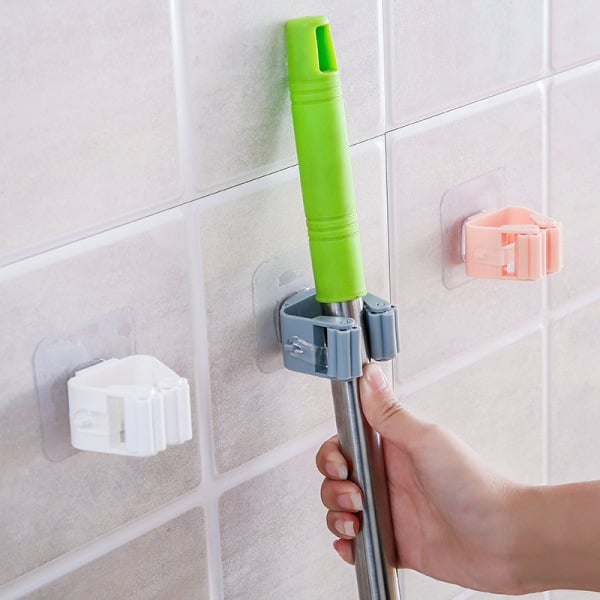 Picture of Traceless mop clip, punch-free broom clip, wall-mounted card holder, traceless bathroom wall-mounted storage rack(1pcs)