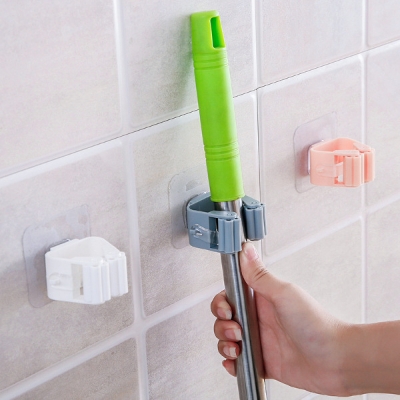 Picture of Traceless mop clip, punch-free broom clip, wall-mounted card holder, traceless bathroom wall-mounted storage rack(1pcs)