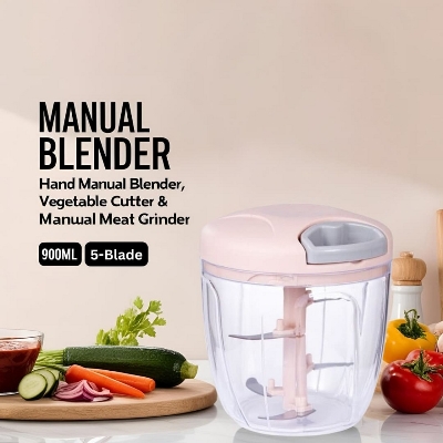 Picture of Hand Manual Blender Vegetable Cutter & Manual Meat Grinder - (900ml) 6-Blade
