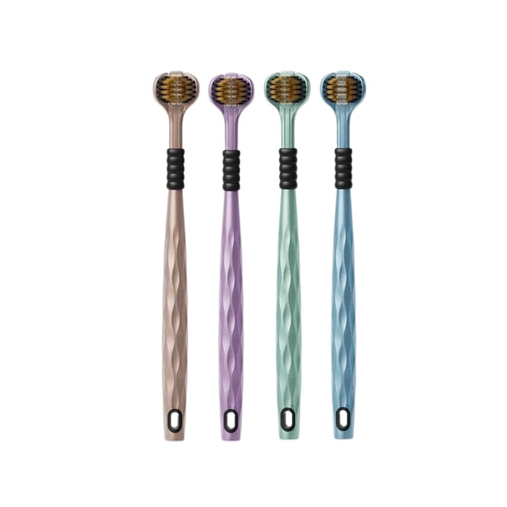 Picture of Three-Sided Soft Bristle Toothbrush | 3D Manual Adult Toothbrush with Tongue Scraper 1PCS