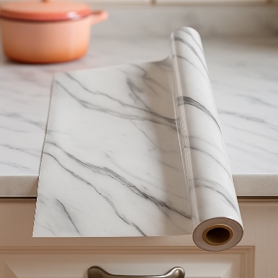 Picture of Marble PVC Waterproof Self Adhesive Wallpaper – Kitchen Cabinet, Table & Furniture Renovation (5 Meter)