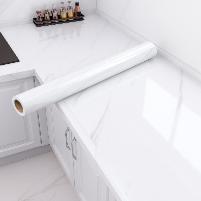 Picture of Marble PVC Self-Adhesive Waterproof Wallpaper – Kitchen Cabinet & Furniture Renovation (Jazz white ) - 5 Meter