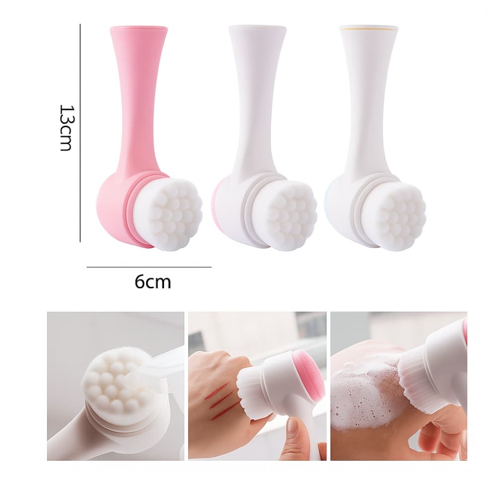Picture of Silicone 3D Face Cleansing Brush – Double-Sided Soft Wool & Makeup Remover Tool