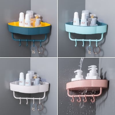 Picture of High Quality Punch-free Corner Bathroom & Kitchen Shelf