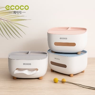 Picture of Creative Light Luxury Multi-Function Tissue & Remote Control Storage Box Plastic Box for Home & Restaurant Use