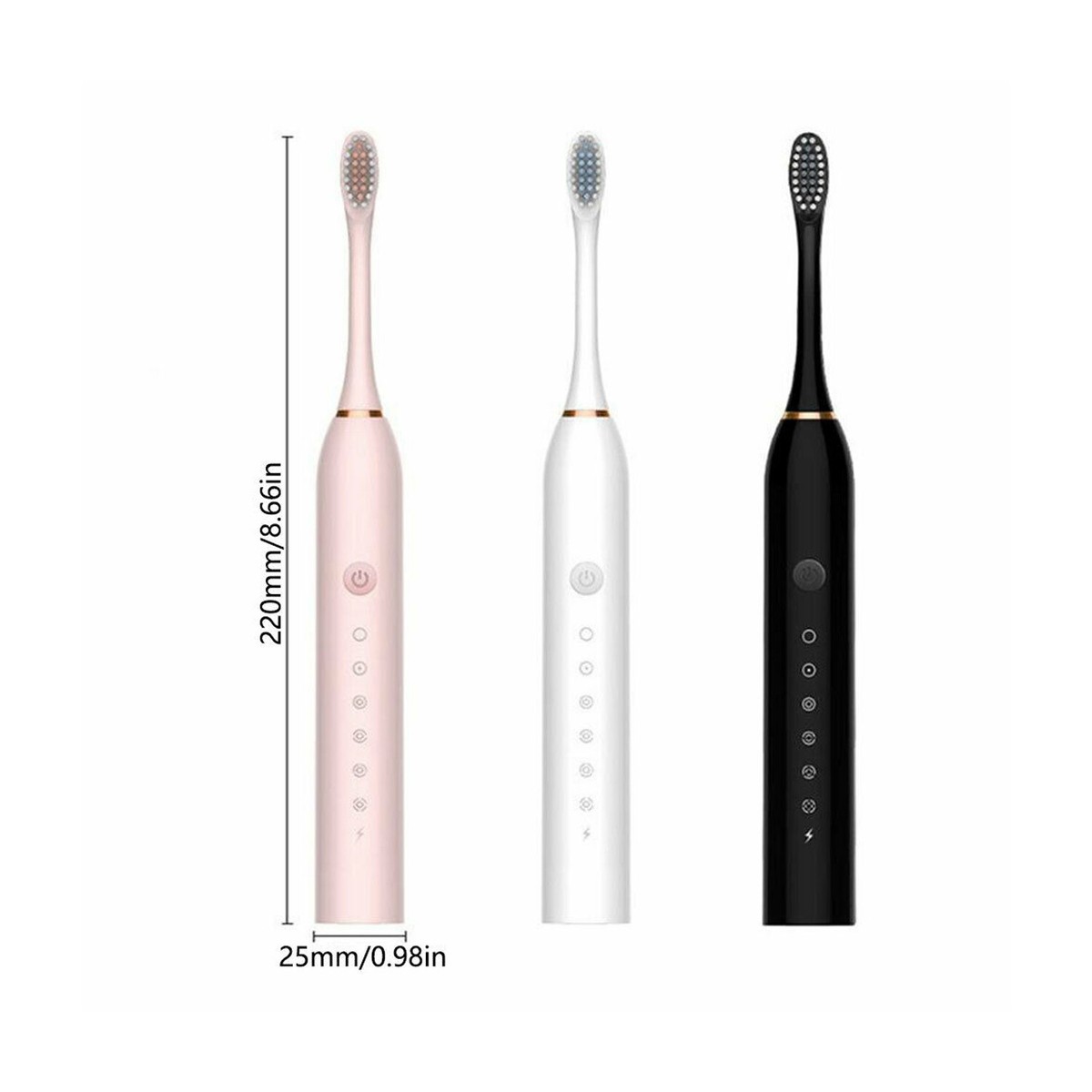 Picture of Battery Type Electric Toothbrush For Adults Children Ultrasonic Automatic Whitening IPX7 Waterproof 3/1 Brush Head