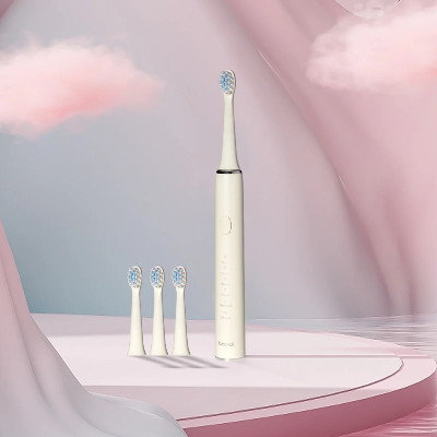 Picture of Battery Type Electric Toothbrush For Adults Children Ultrasonic Automatic Whitening IPX7 Waterproof 3/1 Brush Head