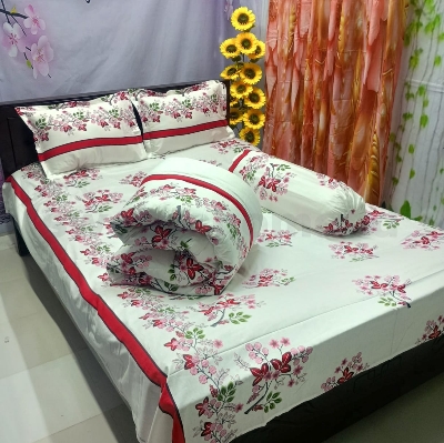 Picture of 5 In 1 Combo Twill Cotton  Comforter Set ( King Size).   CFS-291