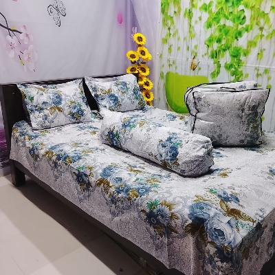 Picture of 5 In 1 Combo Twill Cotton  Comforter Set ( King Size).   CFS-308