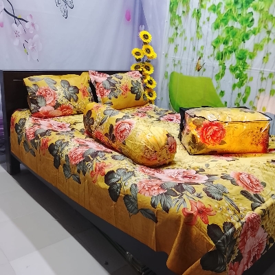 Picture of 5 In 1 Combo Twill Cotton  Comforter Set ( King Size).   CFS-310