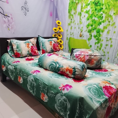 Picture of 5 In 1 Combo Twill Cotton  Comforter Set ( King Size).   CFS-312