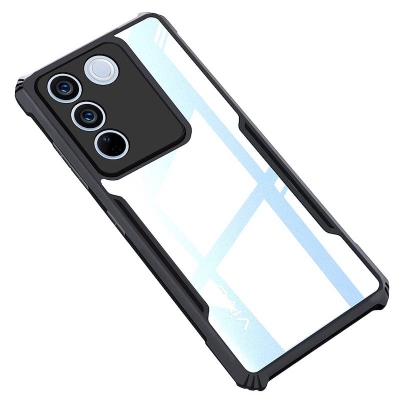 Picture of For Vivo V27e Mobile Cover Edge-Reinforced Shockproof Cushion Back Clear Hybrid Transparent Hard Cover Casing