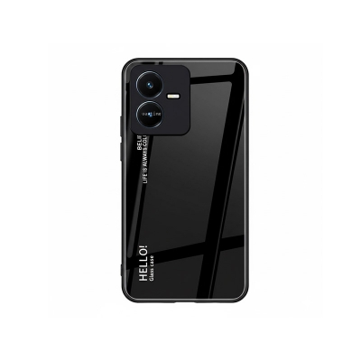 Picture of For VIVO Y22s / VIVO Y22 Shockproof Gradient Tempered Glass Back Soft Silicone Edge Case Cover