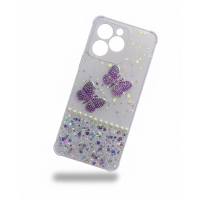 Picture of For Realme C53 /C51 /N53 Case Sparkling Star Moon Soft Silicone Transparent Butterfly Ladies Back Cover For Realme Narzo N53 Back Cover