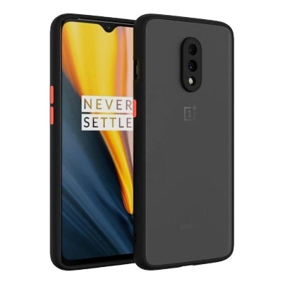 Picture of One Plus 7(1+7) Smokey Protection Case Matt Black Translucent Cover with Camera Protection - Phone - Camera