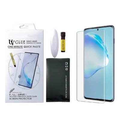 Picture of For Samsung Galaxy S21 Ultra UV Glue Adhesive Curved Edge to Edge Full Coverage Tempered Glass Screen Protector