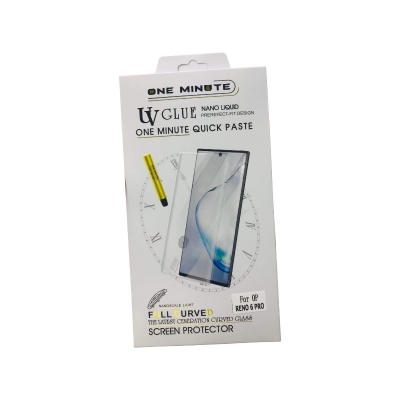 Picture of Oppo Reno 6 Pro 5G (PEPM00, CPH2249) (A+ GRADE) UV Tempered Glass Screen Protector Curved with Liquid Glue and UV Light -Transparent Clear