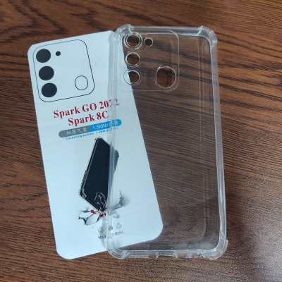 Picture of For Tecno Spark 8C/ Spark GO 2022 Premium Silicone Case Crystal Clear Soft TPU Ultra-Thin Transparent Flexible Protective Mobile Phone Back Cover