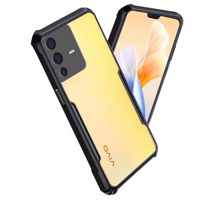 Picture of For Vivo V23 / Vivo S12 5G Edge-Reinforced Shockproof Cushion Back Clear Hybrid Transparent Hard Cover Casing - Phone Back Cover