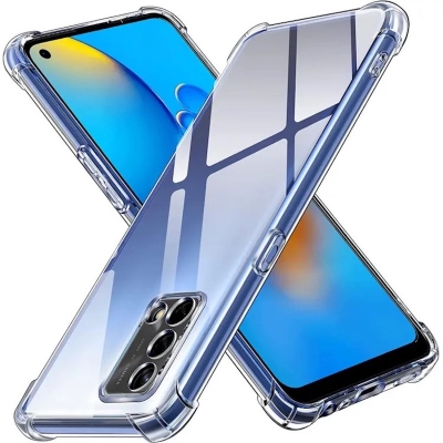 Picture of For Opp F19 / Oppo F19S / Oppo A74 4G / Oppo A95 4G Edge-Reinforced Shockproof Cushion Back Clear Hybrid Transparent Sof Silicon Cover Casing