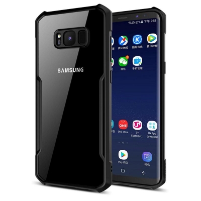 Picture of For Samsung Galaxy S8 Flat Leather Shockproof Bumper Case Back Cover