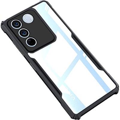 Picture of For Vivo V27e Mobile Cover Edge-Reinforced Shockproof Cushion Back Clear Hybrid Transparent Hard Cover Casing