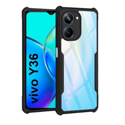 Picture of Vivo Y36 / Vivo Y78 Shockproof Cushion Back Clear Hybrid Transparent Hard Cover Casing